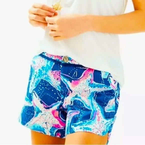Lilly Pulitzer Indigo STAR STRUCK Adie short 2 - Picture 1 of 10